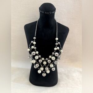 BRIGHTON, silver and pearl statement necklace.
